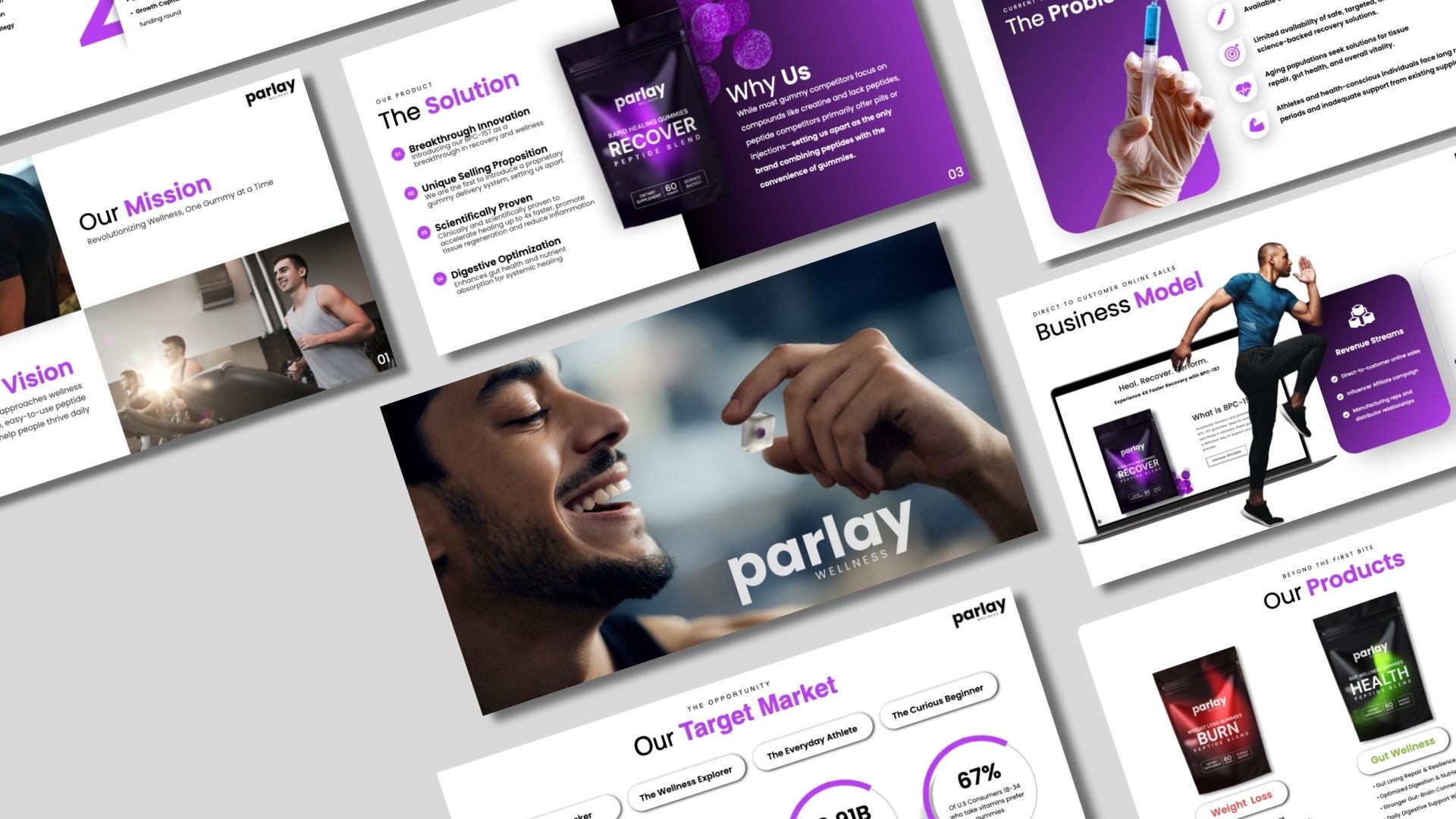 Parlay Wellness peptide gummies deck spread